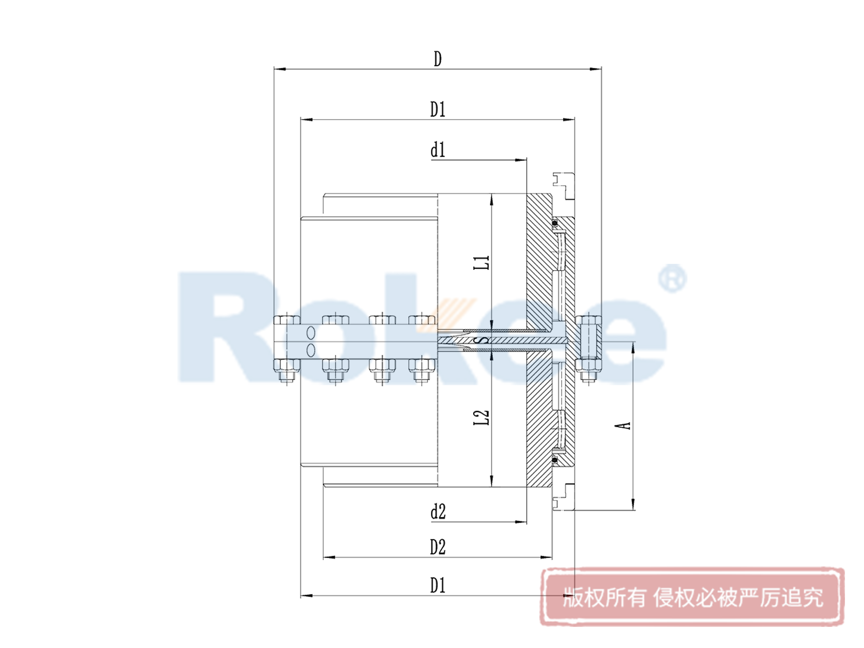 RODV垂直安装型鼓形齿式联轴器